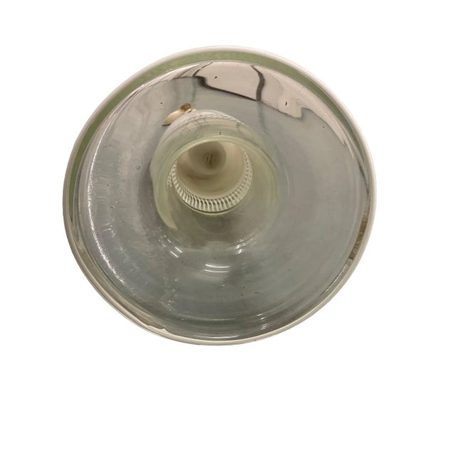 White Murano Glass Pendant Light, Italy 1980s For Sale In Los Angeles - Image 6 of 7