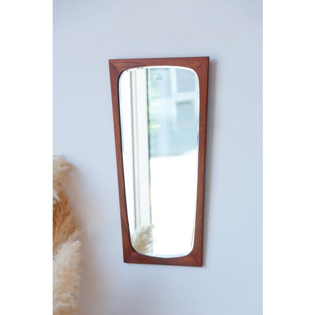 Vintage Danish Teak Trapezoidal Mirror, 1960s For Sale - Image 11 of 11