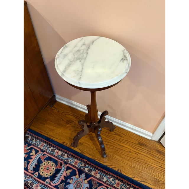 Victorian Late 19th Century Victorian Marble Top Plant Stand For Sale - Image 3 of 9