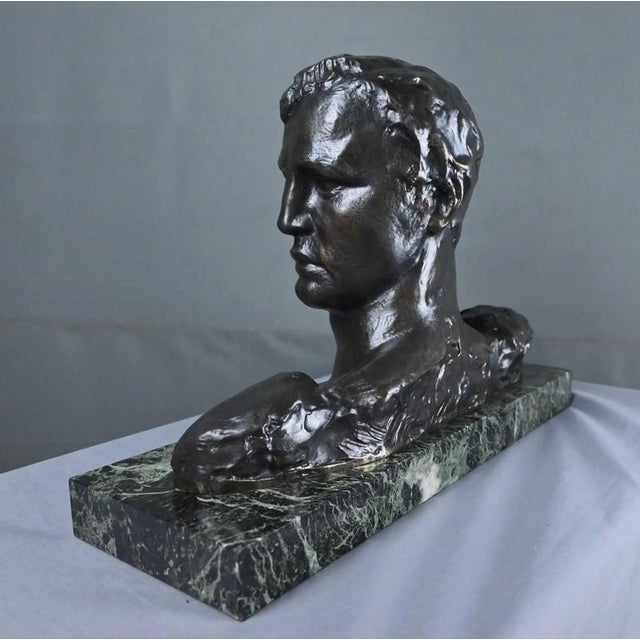 Victor Demanet, Bust of a Man, 20th Century, Bronze For Sale - Image 14 of 18