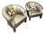Pair of Pacific Design Center Deep Forest Moss Bronze Leather Barrel Armchairs For Sale