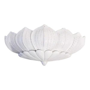 Vintage Plaster Lotus Flower White Gloss Wall Sconce Wall Pocket