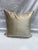 Modern Silver & Taupe Embroidered Pillow For Sale - Image 3 of 5
