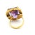 Italian 14k Gold Emerald-Cut Amethyst & Diamond Cocktail Ring, Circa 1980, Size 7.25 For Sale - Image 4 of 14