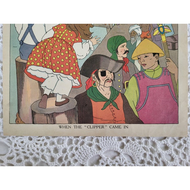 A beautiful children's print taken from a vintage book. 'When the Clipper Came in' is illustrated by Ruth Eger and...