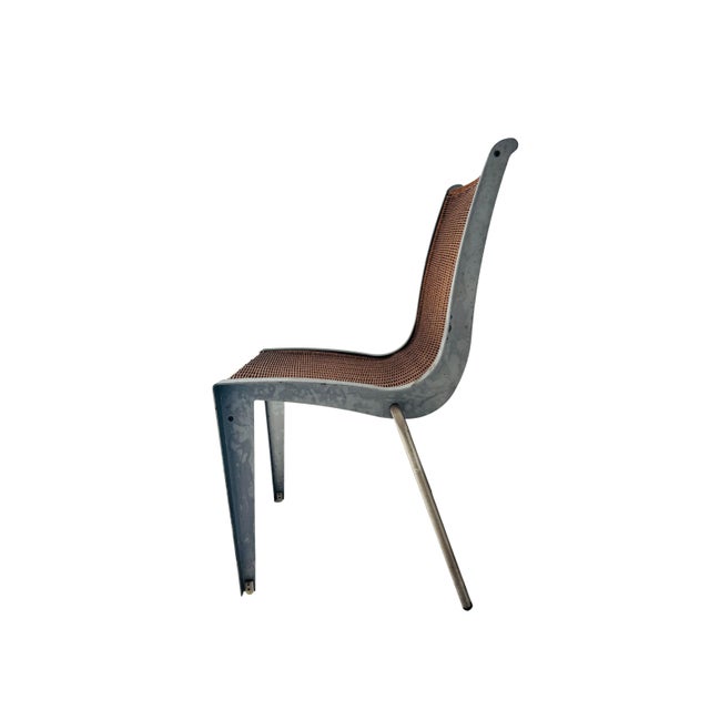 Postmodern Prototype Chair in Metal and Wicker by Alfredo Arribas, 1980s For Sale - Image 3 of 11