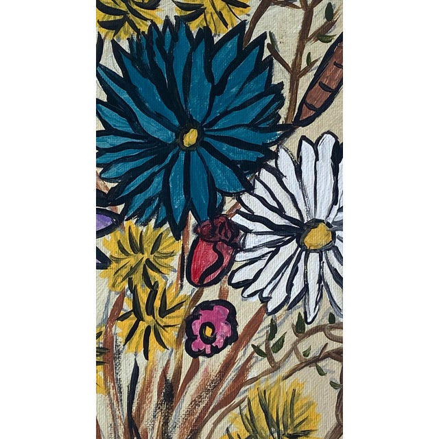 Wildflowers a Contemporary Folk Art Painting For Sale - Image 4 of 9