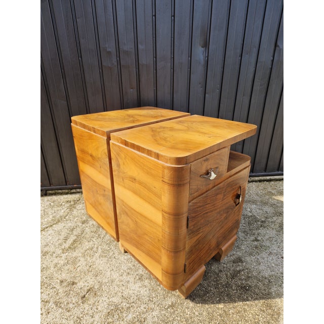 Art Deco Bedside Tables, 1930s, Set of 2 For Sale - Image 6 of 16