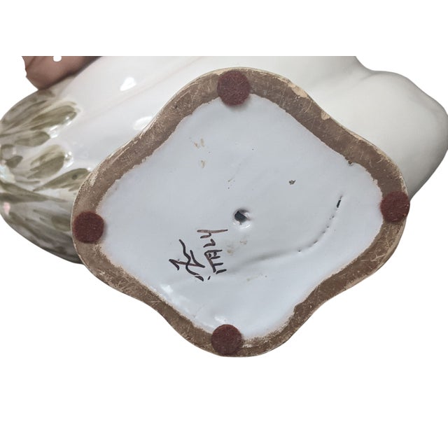 Vintage Italian Neoclassical Nautilus Shell Ceramic Planter For Sale - Image 14 of 15