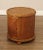 Bamboo and Rattan Circular Glass Top Drum Style Side Table For Sale In Philadelphia - Image 6 of 12