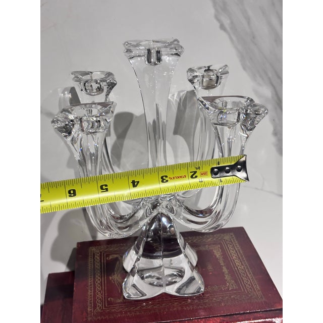 Glass Vintage Towle Crystal 5-Arm Taper Candleholder, Elegant Table Decor For Sale - Image 7 of 11