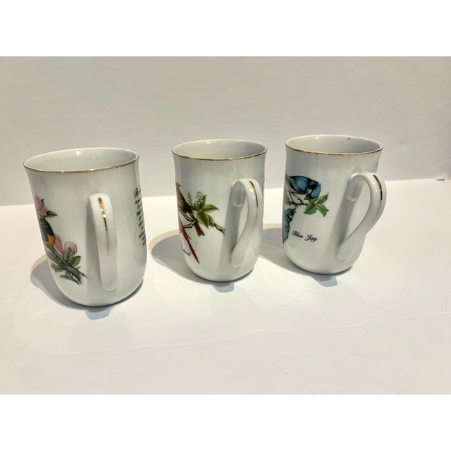 1980s Vintage 1985 John James Audubon Porcelains Blue Jay, Cardinal and Robin Bird Mugs -3 For Sale - Image 5 of 6