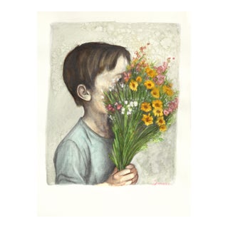 The Whispers Had Changed - Figurative Portrait Watercolor Graphite Original Artwork by Amanda Immurs For Sale