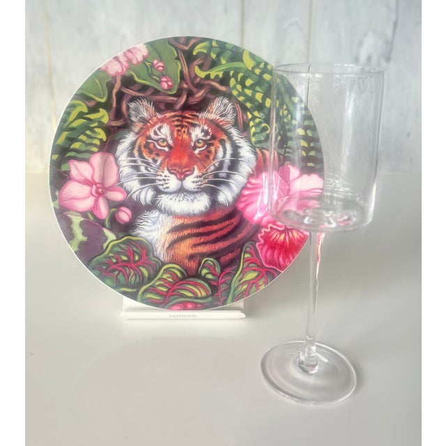 Contemporary Fitz and Floyd Exotic Jungle Tiger Plate For Sale - Image 3 of 8