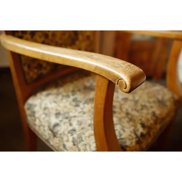 Metal Vintage Salon Lounge Chair with Floral Tapestry Upholstery, 1940s For Sale - Image 7 of 15