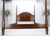 Mahogany King Size Banded Headboard Poster Bed w/ Turned Finials MINT!
