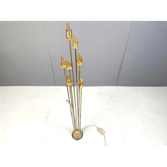 Murano Glass Leaf Floor Lamp, 1980s For Sale - Image 12 of 13