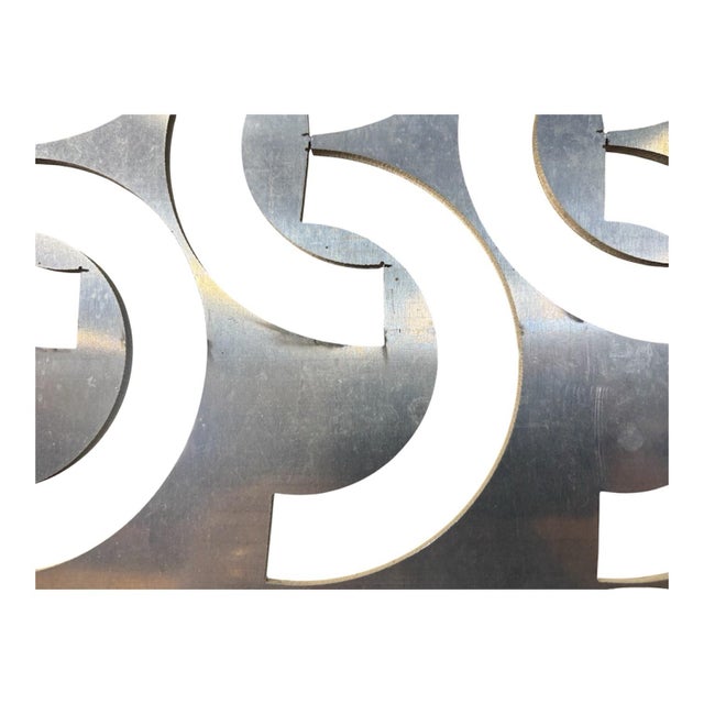 1970s Handmade Aluminum and Wood Divider Screen For Sale - Image 5 of 5