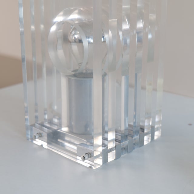 Acrylic Lamps in the style of Sandro Petti for Maison Janson, 1970s, Set of 2 For Sale - Image 10 of 13