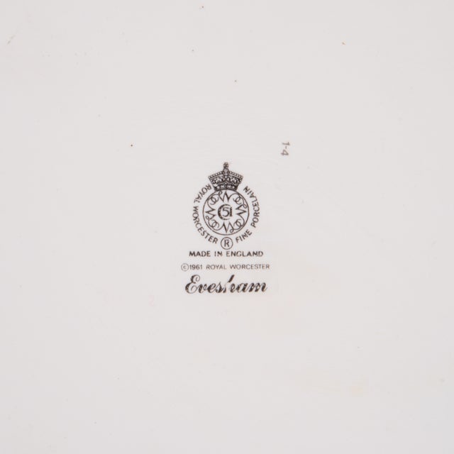 Royal Worcester EveshamFine Porcelain Charger Platter Display 13" Plate England 1961 For Sale - Image 9 of 10