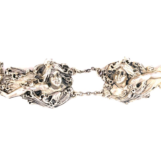 Art Nouveau Sterling Figural 8 Piece Belt by William B. Kerr Silver Company For Sale - Image 14 of 18
