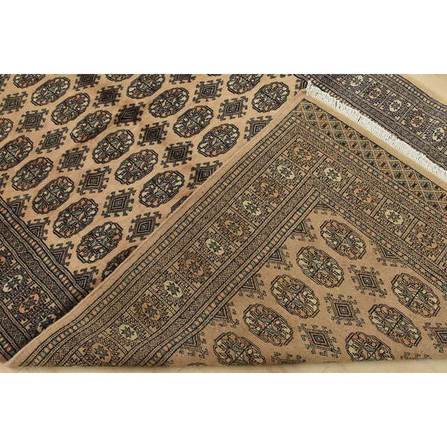 Bokhara Rug 5’2” X 8′ Beige Wool Tribal Hand-Knotted Oriental Carpet For Sale - Image 11 of 12