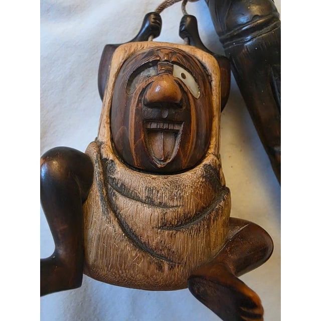 Vintage Hand-Carved Wooden Figurine – Tribal / Japanese-Inspired Folk Art Sculpture For Sale - Image 18 of 18