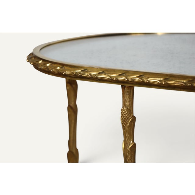Coffee Table in Gilt Bronze and Aged Mirror from Baguès, 1950s For Sale - Image 16 of 18