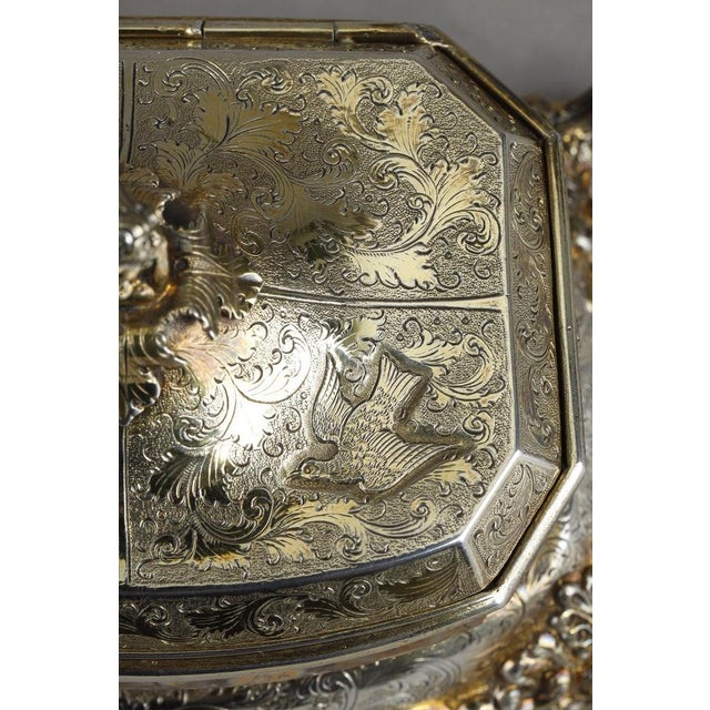 English Silver-Gilt and Agate Inkstand, 1830 For Sale - Image 9 of 18