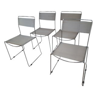 Mid-Century Italian Spaghetti Dining Chairs from Alias, 1980s, Set of 4 For Sale