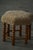 Mid-Century Modern Hexagon Oak Stool with Lambswool Seat and Bobbin Legs, 1950s For Sale - Image 4 of 12