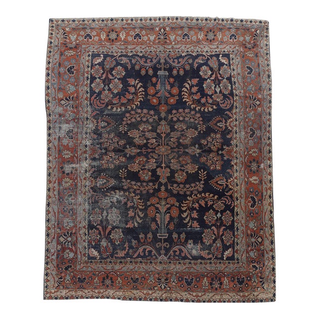 Antique Oriental Rug 9' X 11'5 For Sale