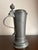 Rustic European Antique 18th Century German Pewter Hand Etched Lidded Beer Stein for a Tradesman Stamped 1799 For Sale - Image 3 of 12