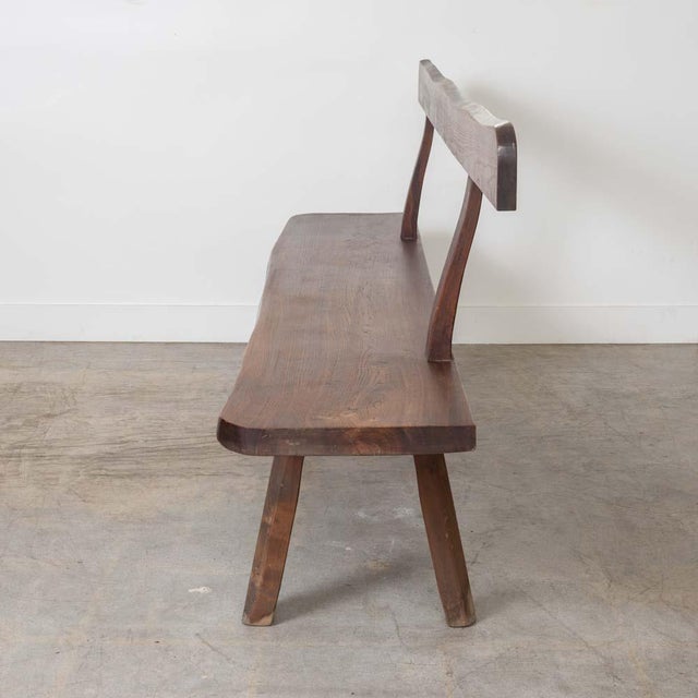 Wood Elm wood bench Attributed to Olavi Hanninen, 1950s For Sale - Image 7 of 16