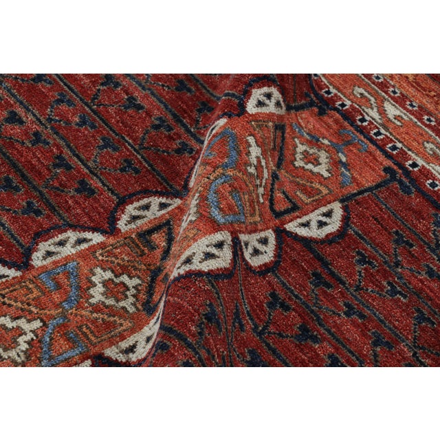 Rug & Kilim’s Yomut Ensi Style Rug in Red and Blue With Geometric Patterns For Sale In New York - Image 6 of 7