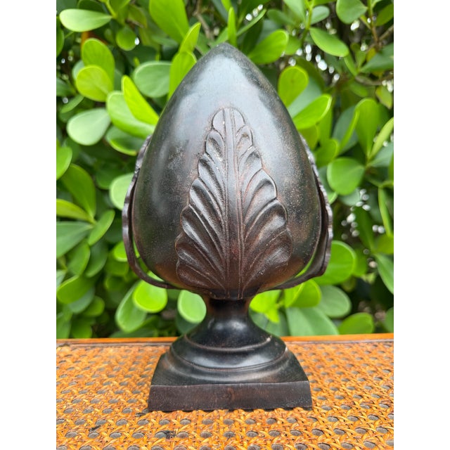 Brown Vintage Artichoke Form Architectural Finials, Pair For Sale - Image 8 of 12