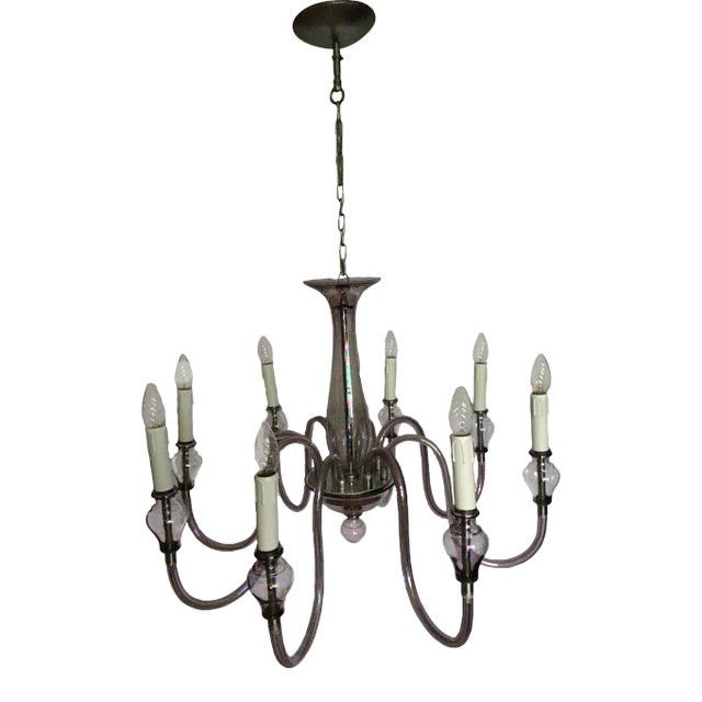 Glass Chandelier, 1970s For Sale