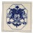 Dutch Delft Heraldic Tile in Blue and White For Sale