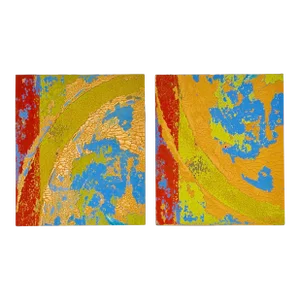 Rainer Gross, Contact Painting Twins Abstract Expressionist Diptych OIl Painting Rainer Gross, 2000