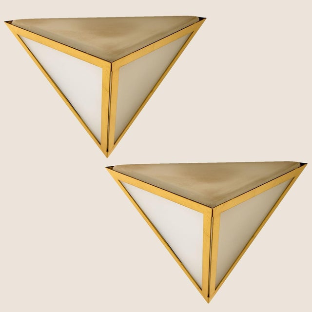 Triangle Glass Wall Light from Limburg, 1970s For Sale - Image 4 of 16