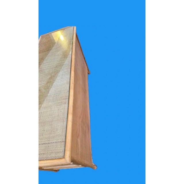 Vivai del Sud Vintage Organic Modern Restored Woven Rattan Sideboard,Credenza,Console,Dresser With Bamboo Trim Accents For Sale - Image 4 of 11