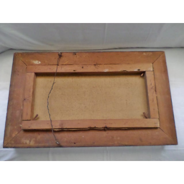 Dark Green Antique Chinese Lily Oil Painting on Canvas With Gold Leaf Bellflower Design Frame For Sale - Image 8 of 13