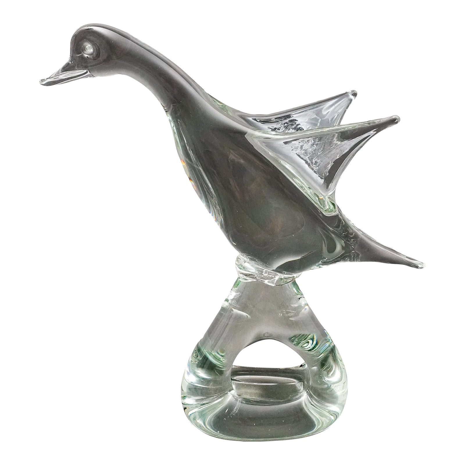 Vintage Licio Zanetti Italy Hand Blown Murano Art Glass Goose Duck