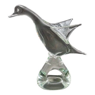 Vintage Licio Zanetti Italy Hand Blown Murano Art Glass Goose Duck Bird Sculpture For Sale
