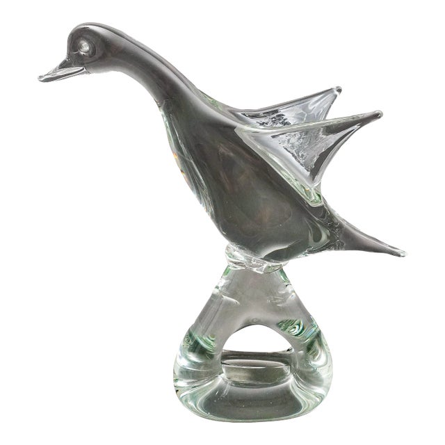 Vintage Licio Zanetti Italy Hand Blown Murano Art Glass Goose Duck Bird Sculpture For Sale