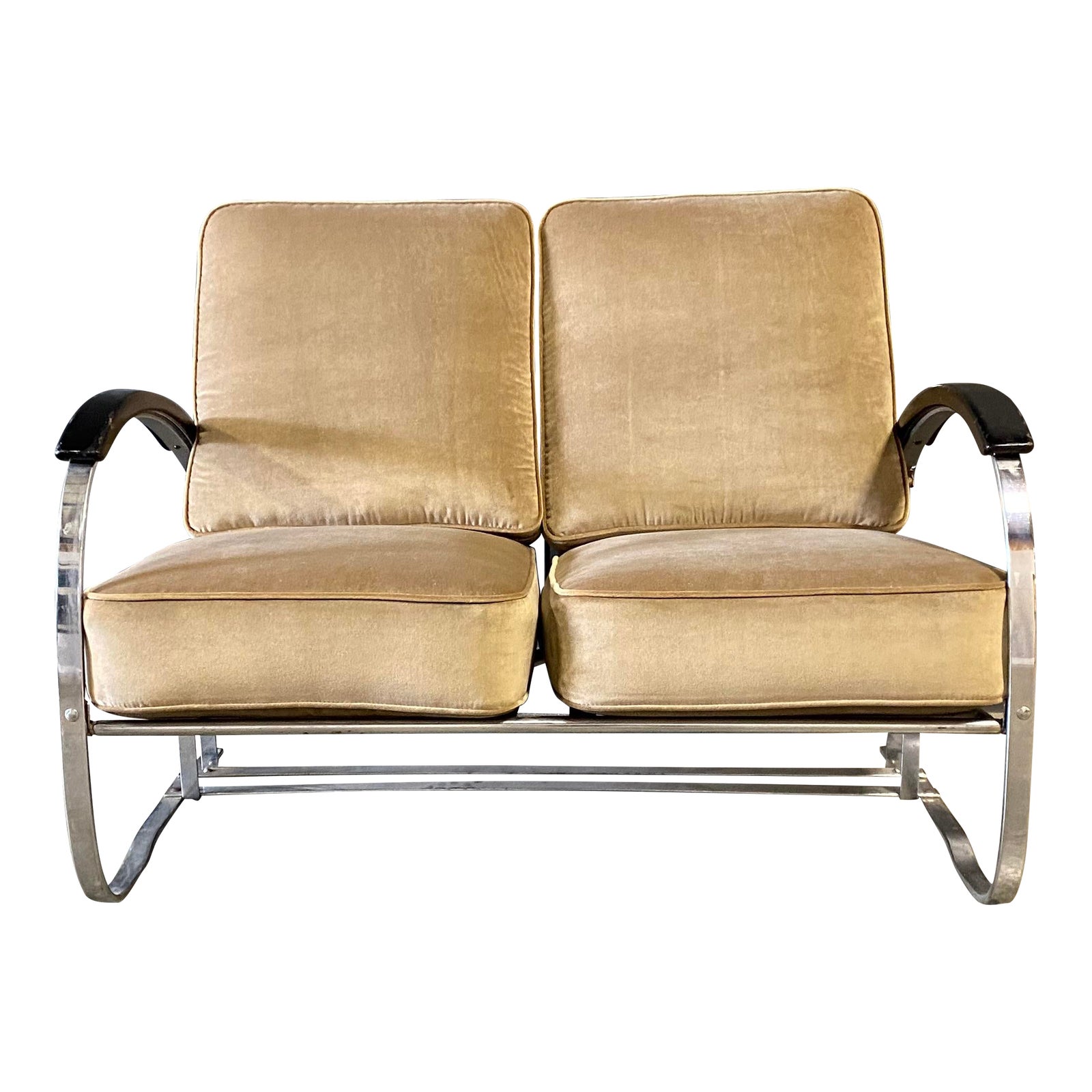 1920s Wolfgang Hoffmann Attributed Art Deco Loveseat | Chairish