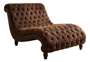 Vintage Rachlin Tufted Chaise Lounge Sofa Chair Carved Wood Frame Nailhead Trim