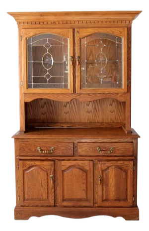 Vintage Oak China Cabinet Hutch