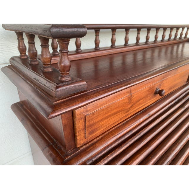 Stylish Colonial Teak Secretaire For Sale - Image 9 of 18