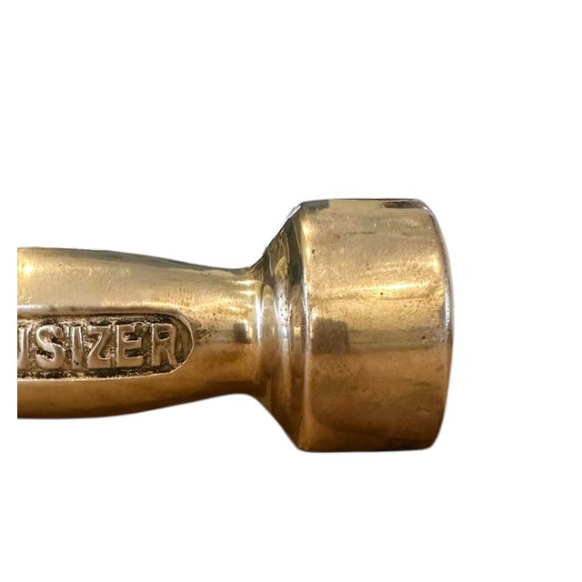 Mid-Century Modern Vintage 20th Century “Execusizer” Brass Dumbbell Paper Weight / Paperweight / Desk Set Object For Sale - Image 3 of 5